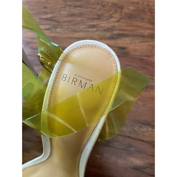 ALEXANDRE BIRMAN Clarita Knotted Ankle Strap Shoe Sandals White Chartreuse 39 9 - Picture 4 of 5